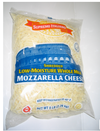 Supremo Italiano - Shredded Whole Milk Mozzarella Cheese - 5 lbs