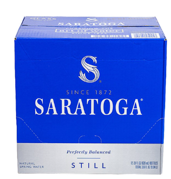 Saratoga - Still Water, 28oz glass bottles - 12 ct